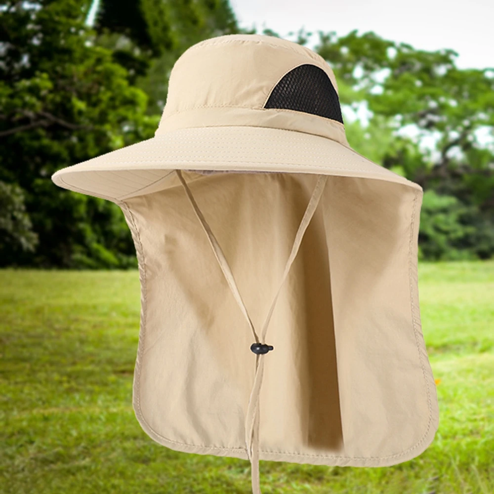 

Шляпа от солнца с защитой шеи для мужчин и женщин, дышащая Рыболовная Шапка с широкими полями и сетчатым верхом, с защитой от ультрафиолета, для активного отдыха и походов