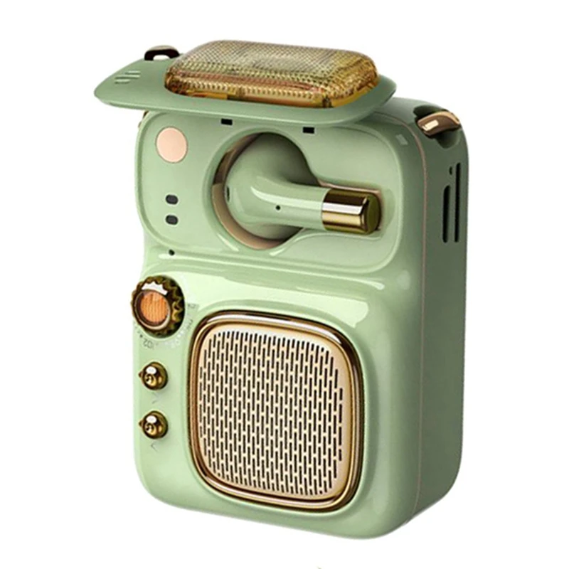

Portable Rechargeable Radio Vintage Headphone Speaker Small Audio With Headset Portable Audio