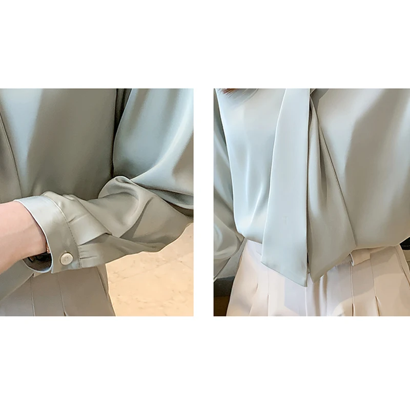 Женская шифоновая блузка с V-образным вырезом длинным рукавом | одежда