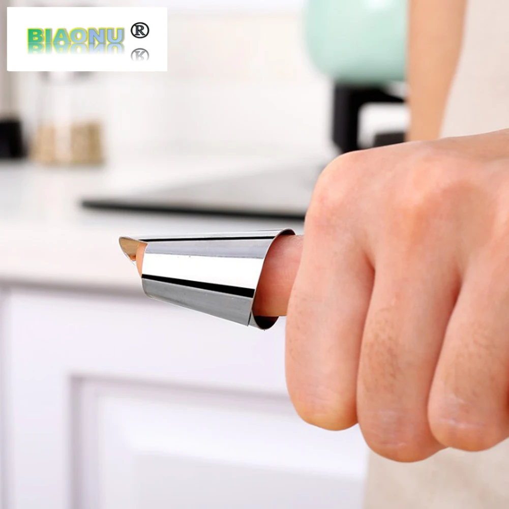 

2 pcs Stainless Steel Kitchen Cutting Protection Tool Finger Protector for Vegetable Nut Peeling stainle steel hand guard finger