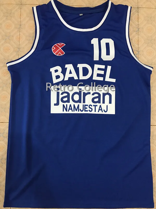 

Drazen petrovic badel zagreb city gatorade vintage men's White bule BASKETBALL JERSEY Embroidery Stitches Customize any size and