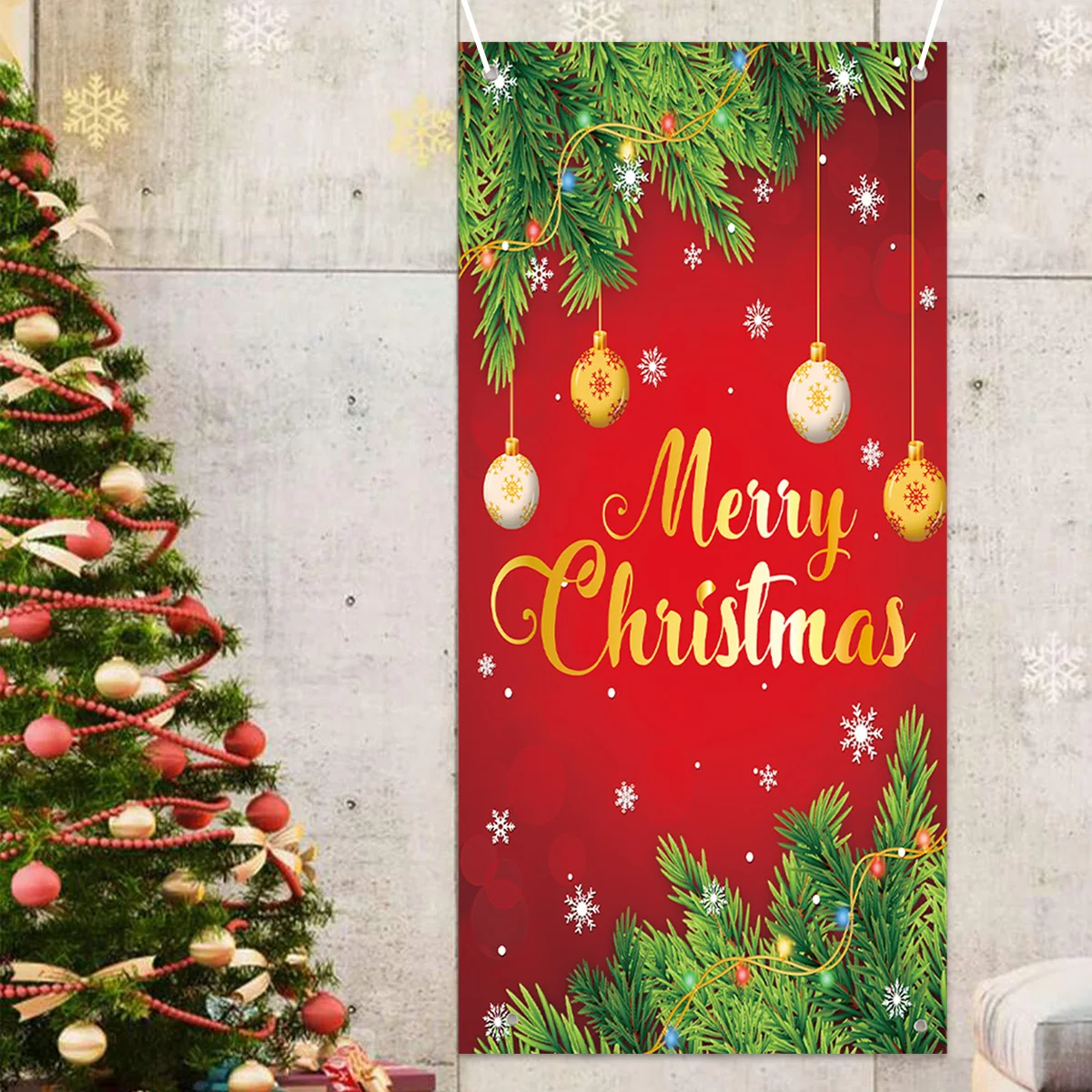 Рождественский красный галстук-бабочка подвесной флаг веселые рождественские