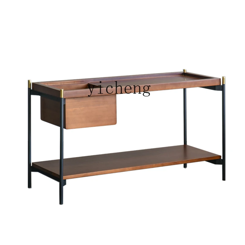 Скандинавский боковой столик YY из твердой древесины промышленный креативный