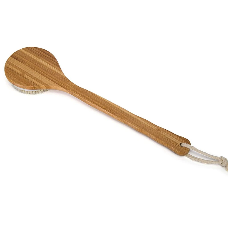 Лучшая щетка для сухого тела ванны-скруббер спины и душа с натуральной щетиной