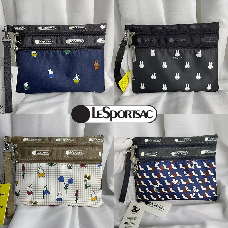 

Sanrio kawaii Hello Kittys miffy wallet storage bag clutch bag cosmetic bag Lesportsac Anime Cartoon Luxury Brand Handbag Gifts