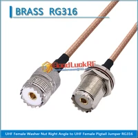 dual pl259 so239 pl 259 so 239 uhf female waterproof bulkhead washer nut to uhf female pigtail jumper rg316 extend cable