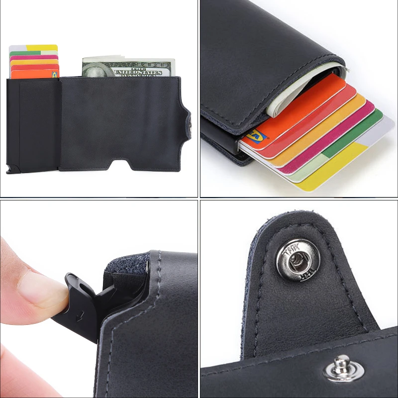 Rfid держатель для карт из натуральной кожи мужские кошельки сумки денег Роскошные