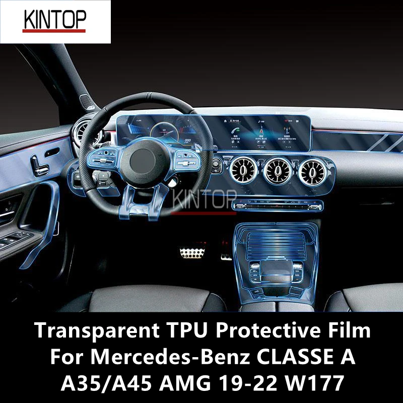 

For Mercedes-Benz CLASSE A A35/A45 AMG 19-22 W177 Car Interior Center Console Transparent TPU Protective Film Anti-scratchRepair