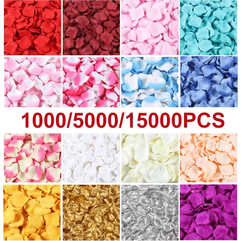 

15000 шт. искусственные лепестки роз, романтический свадебный Декор для вечеринки, разноцветные розы, цветок для искусственного коврового дек...