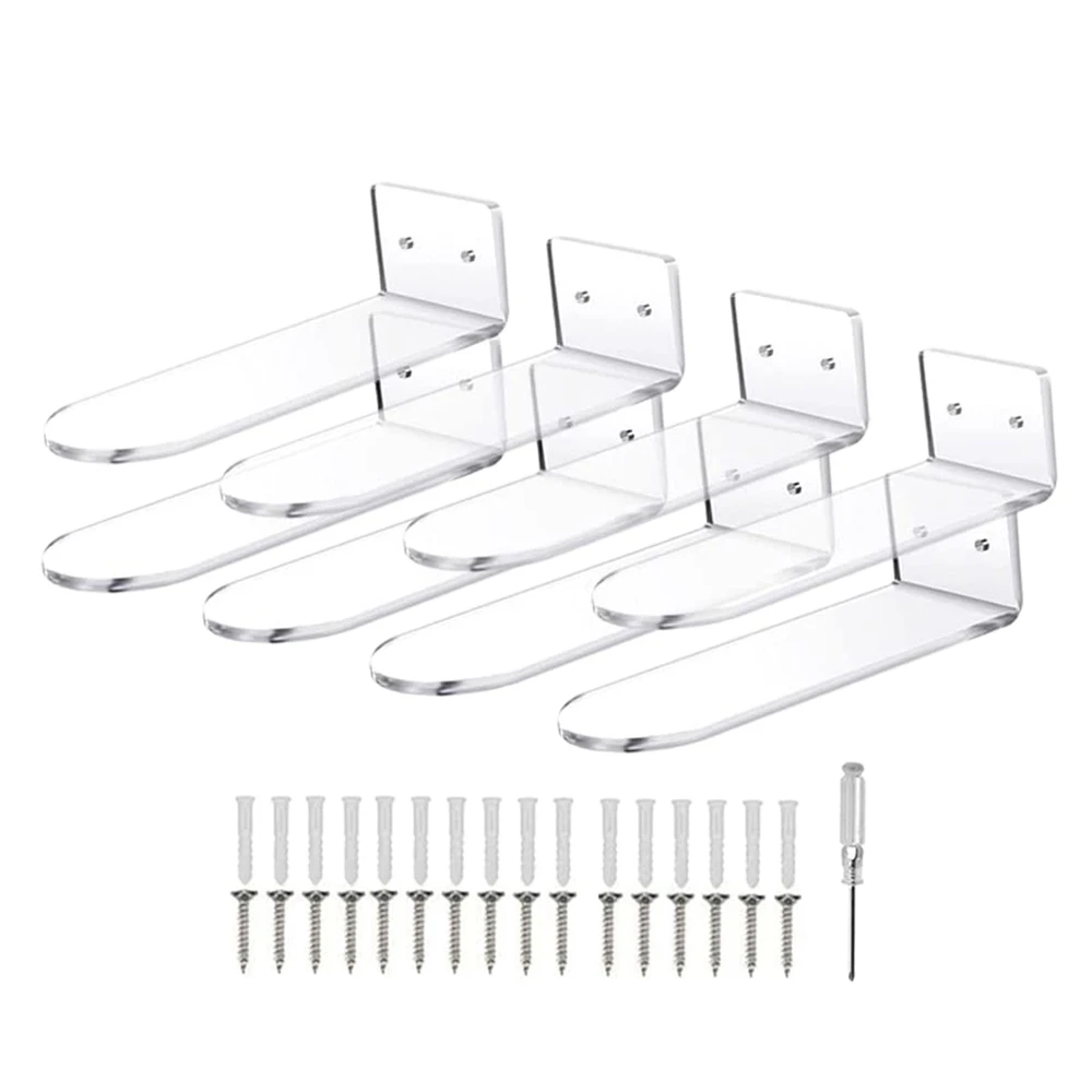 

Floating Shoe Display Shelves for Wall Mount Set of 8,Clear Acrylic Floating Shelves for Showcase Sneaker Collection