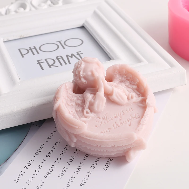 

MYUE Diy Handmade Praying Angel Soap Silicone Mold Homemade Bath Face Soap Cake Baking Aromatherapy Gypsum Candle Mold Box 185g
