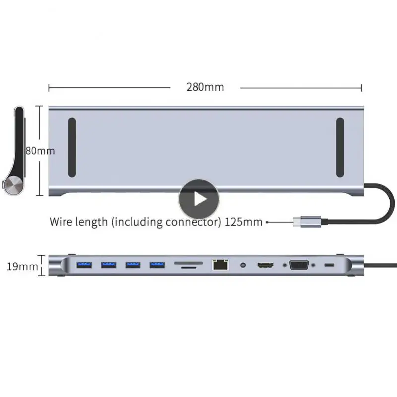 

4k HDMI-совместимая док-станция типа C Новинка Usb 3,0 Usb-c концентратор 11 портов док-станция адаптер Sd/tf Usb C популярная док-станция Usb-c концентратор
