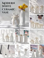 nordic ceramic flower vase home decoration living room decoration modern white ceramic vase wedding vases home decor