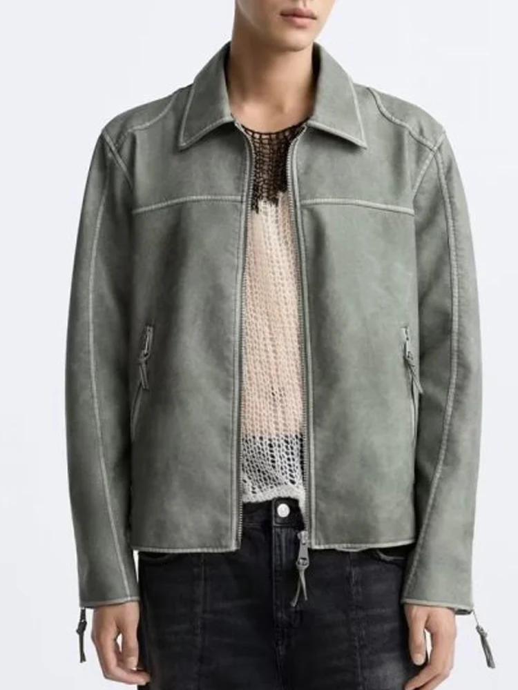 

Женская Осенняя рубашка, куртка, Повседневная однотонная куртка из искусственной кожи на молнии с отложным воротником, женская элегантная уличная куртка, верхняя одежда, 2023