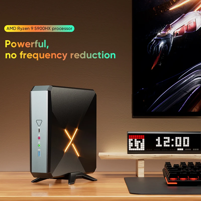 Игровой мини-ПК Topton AMD Ryzen 9 5900HX Windows 11 Pro 2 * DDR4 3200 МГц PCIE3.0x4 5G LAN Mini Gamer Настольный