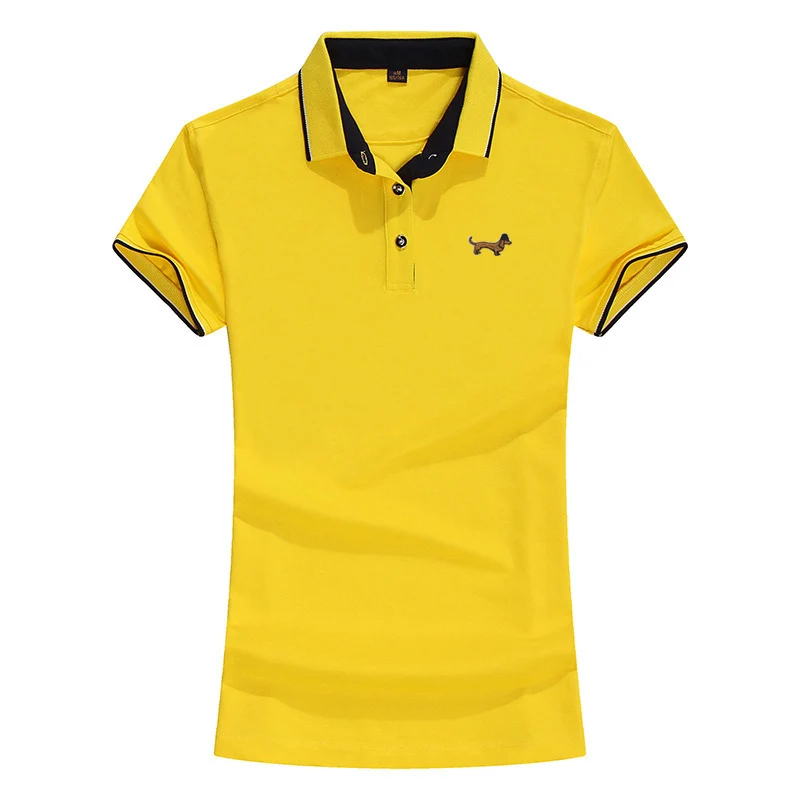 Женские рубашки-поло с коротким рукавом Повседневная футболка отложным