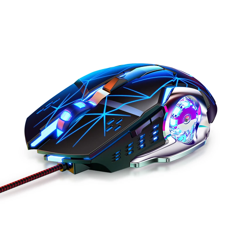 

Wired Gaming Mouse 3600 DPI RGB Braided USB Cable 6 Buttons Mute Mouse for PC Laptops Computer Peripheral E-Sports Gamer