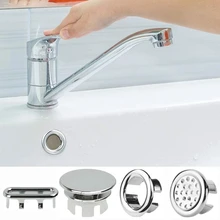 Suchme Kitchen Bathroom Basin Trim Bath Sink Hole Round Overflow Drain Cap Cover Overflow Ring Hollow Wash Basin Overflow Ring