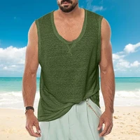 2022 summer casual men tank top solid color o neck quick dry casual summer top for mens new fashion vest