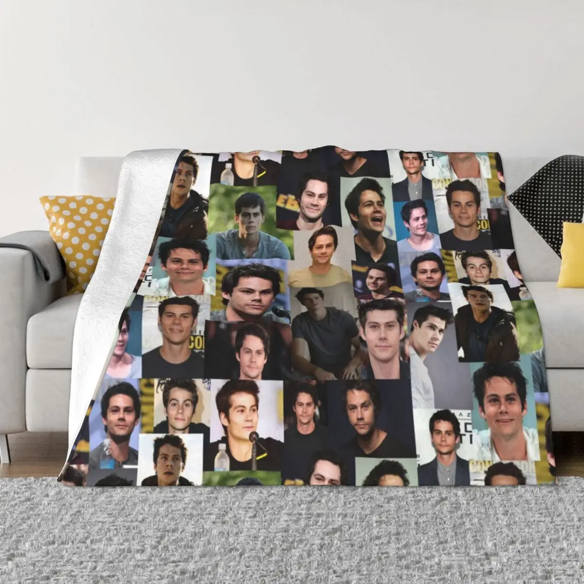 

Dylan O Brien Collage Coral Fleece Air ConditionerBlanket Velvet Shaggy Fuzzy Quilt Home Sofa Bedroom Bedding Throws Child Humor