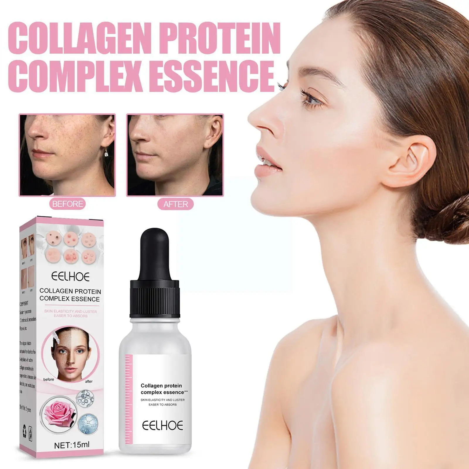 

15ml Sheep Placenta Collagen Essence Lifting Firming Serum Spots Fade Skin Tone Shrink Improve Pore Anti-wrinkle Hyaluronic E9W4