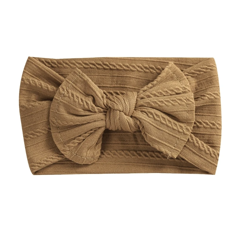 

Baby Double Layers Bowknot Headband Knit Bows Turban Elastic Hair Band for Head 40JC