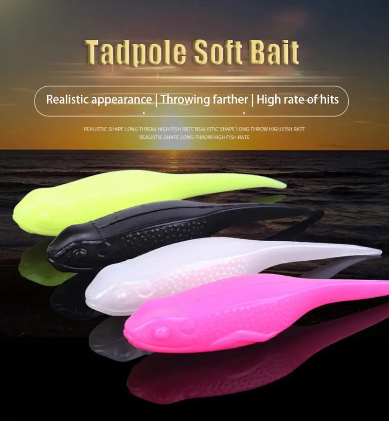 

Angler Home Tadpole Frog Fishing Lure 12g 14g Soft Silicone Bait with Crank Hook 4 Colors Sinking or Floating Lure Available