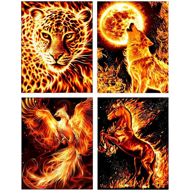 

DIY Diamond Painting Kits For Adults,Round Full Drill Crystal Embroidery Paintings Arts Craft For Home Animal