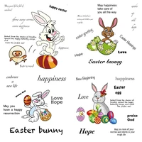 easter bunny cutting dies and clear stamps making greeting card decoration scrapbooking cutters crafts stencil 2022 new arrival