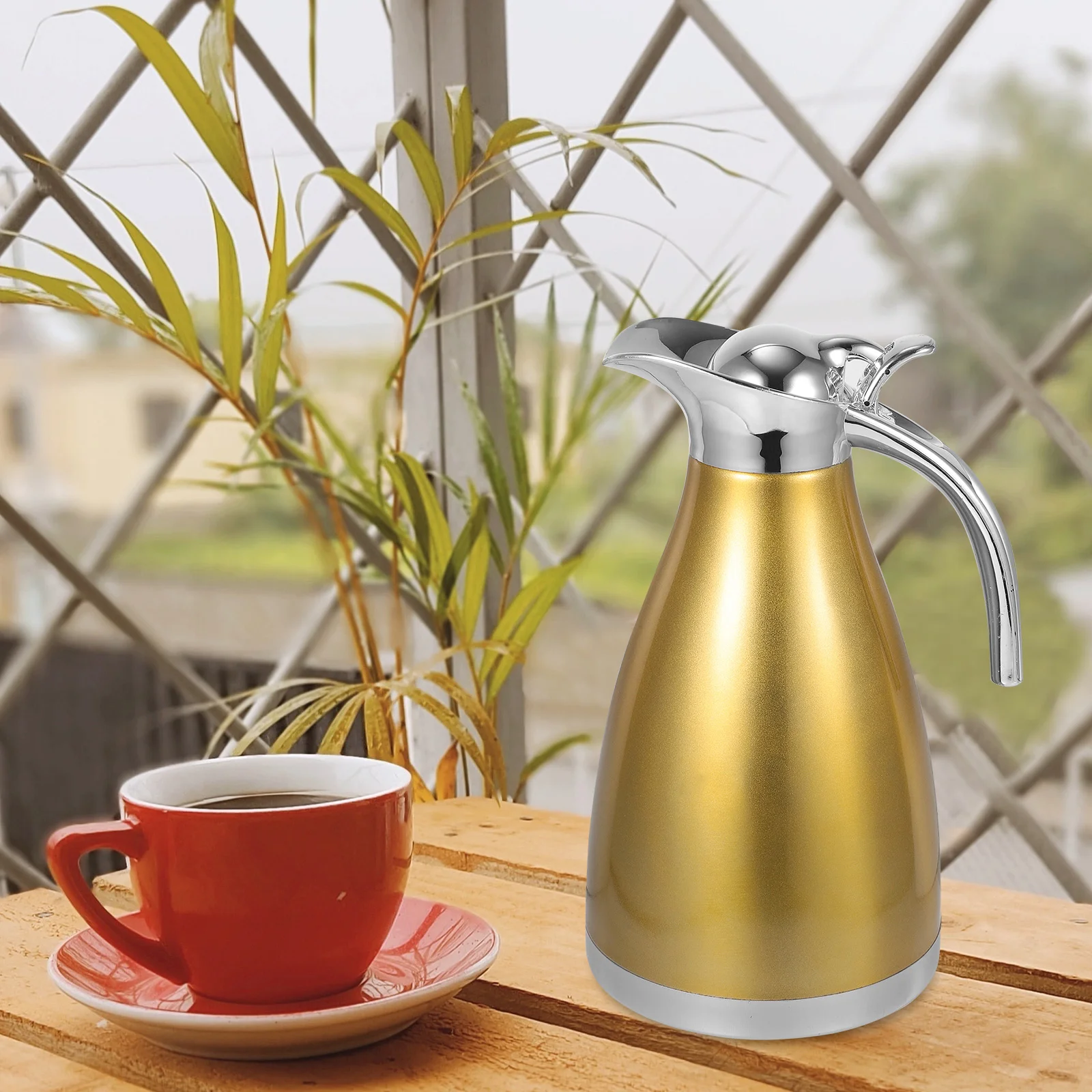 

Thermal Coffee Carafe Stainless Steel Tea Carafe Double Walled Vacuum Flask Insulated Flask Beverage Dispenser Water Kettle Jar