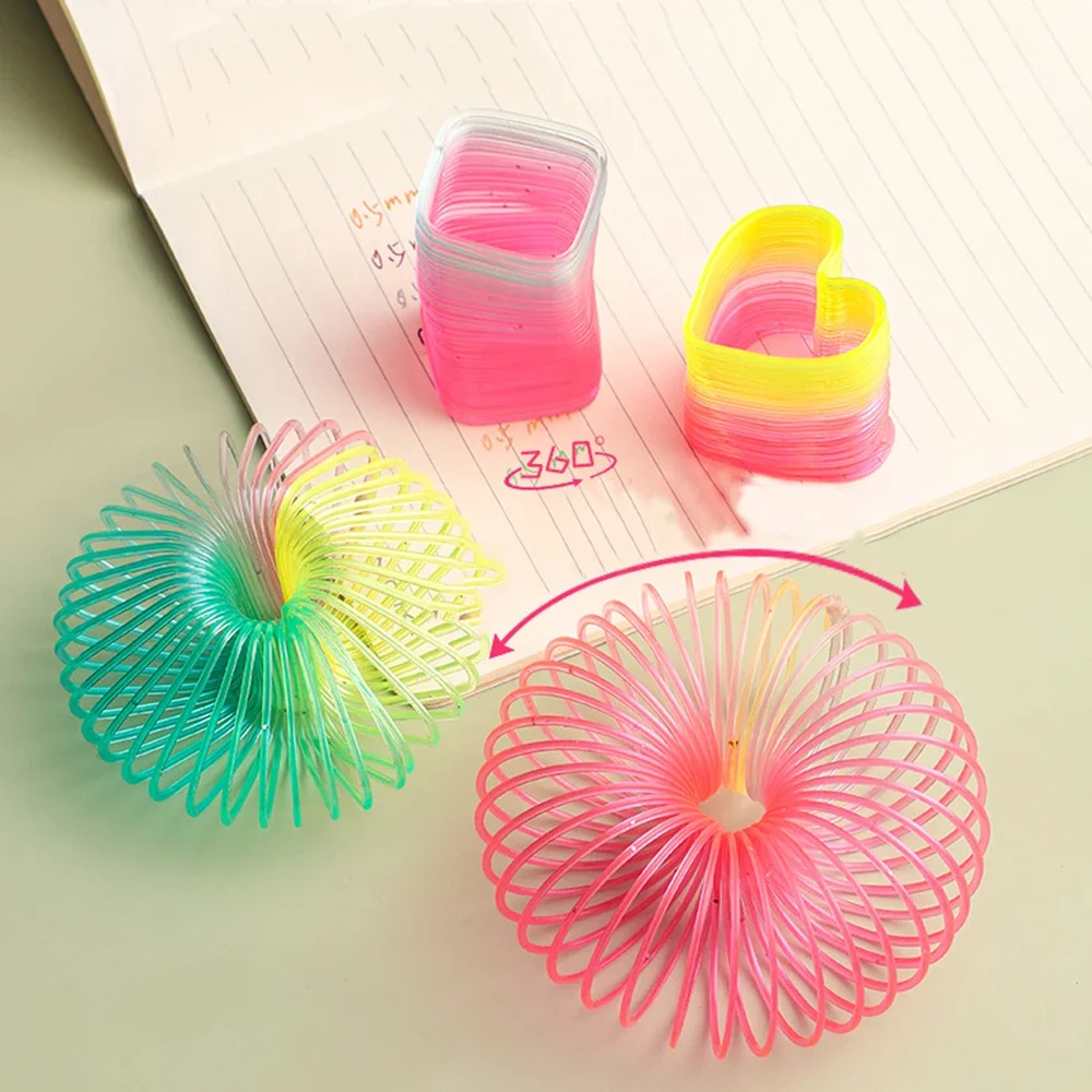 Обучающие радужные неоновые пластиковые весенние игрушки для мальчиков и