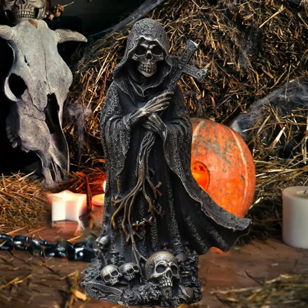 Статуэтка-скелет на Хэллоуин черная каучуковая для дома и офиса книжная полка