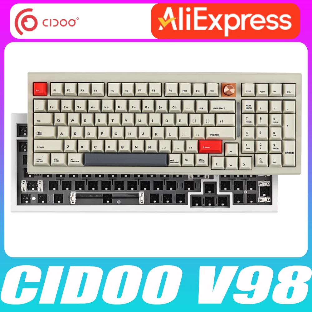 Механическая клавиатура Cidoo V98 многофункциональная ручка из алюминиевого сплава