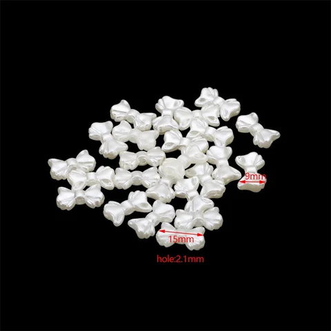 Бусины YEYULIN пластиковые белые 30 шт 9*15 мм