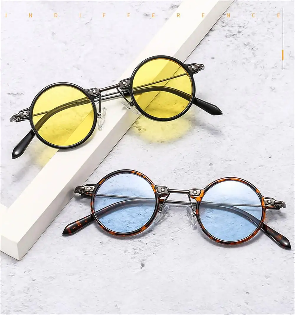 

Retro Clear Lens Gradient Glasses Small Round Sunglasses Driving Shades Eyewear Punk Sun Glasses