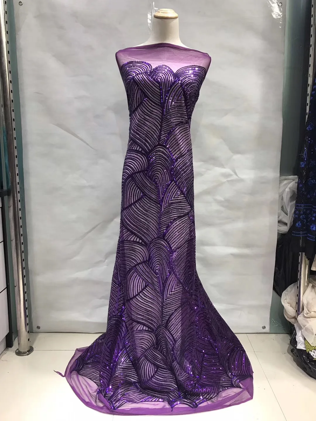 

Nigerian Lace Fabric High Quality Sequin Fabric Embroidery African Lace Fabric For Party Afrcan French Lace Fabric JL043