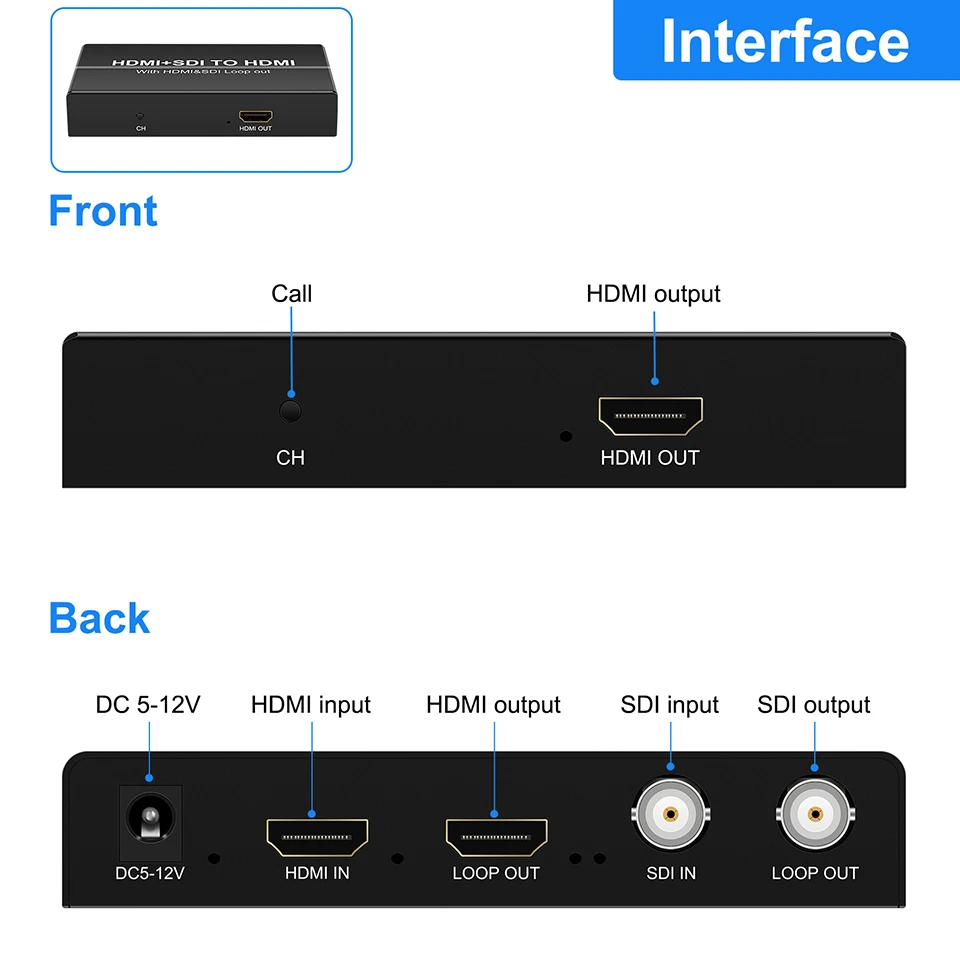Адаптер преобразователя SDI HDMI в с + контур адаптер разветвитель Full HD 1080P для