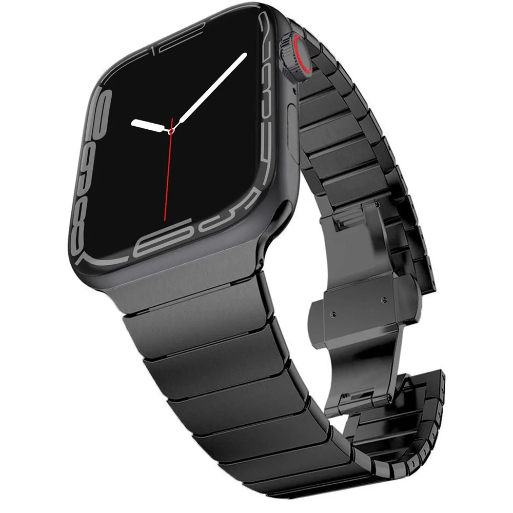 Metal No Gaps Band For Apple Watch Band 45mm 41mm 44mm 42mm 40mm Stainless Steel Bracelet Wristband iWatch Ultra 8 7 6 5 4 3 SE
