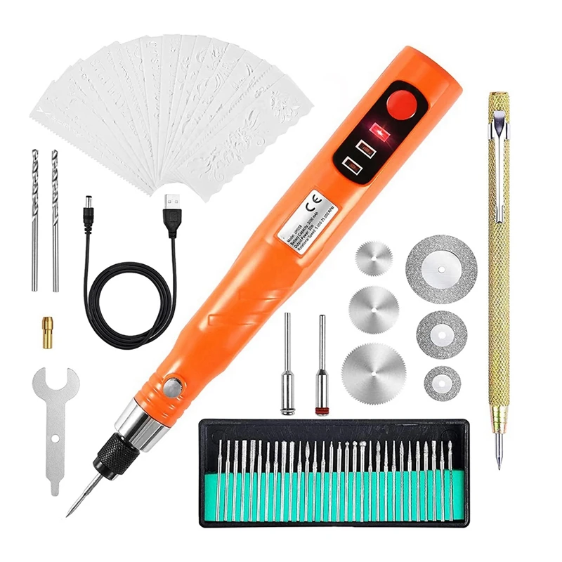 

NEW-Cordless USB Rechargable Engraving Tool Kit,Electric Engraver Etching Pen Rotary Tool For Jewelry Glass Wood Stone Metal