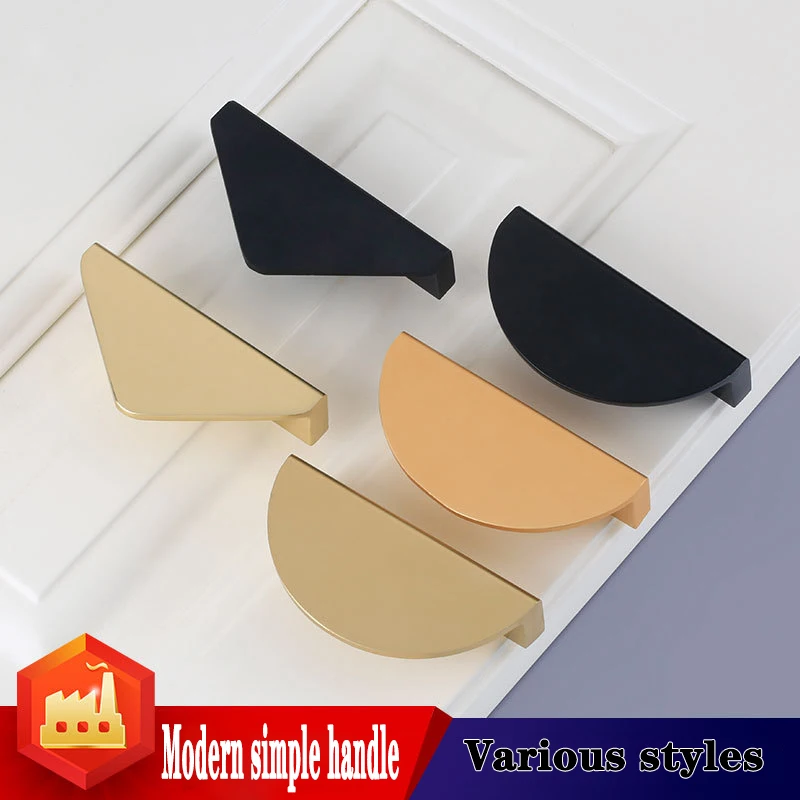 

Modern Minimalist Round Cabinet Wardrobe Profile Handle Simple European Furniture Hardware Square Door Handle Drawer Pulls