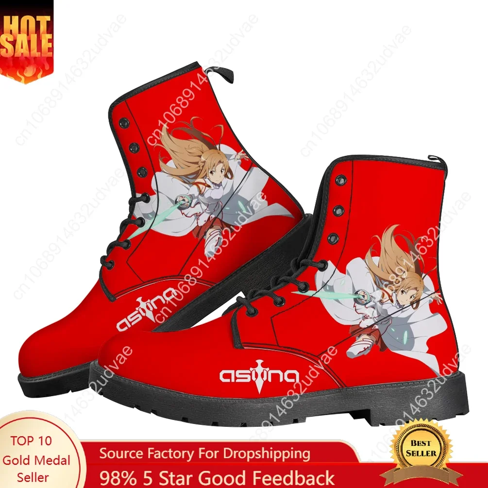 Фото Sword Art Online Asuna Boots Мужская женская подростковая обувь Повседневные ботинки Hot Movie Outdoor Light Высокое качество Пара Обувь по индивидуальному заказу №1