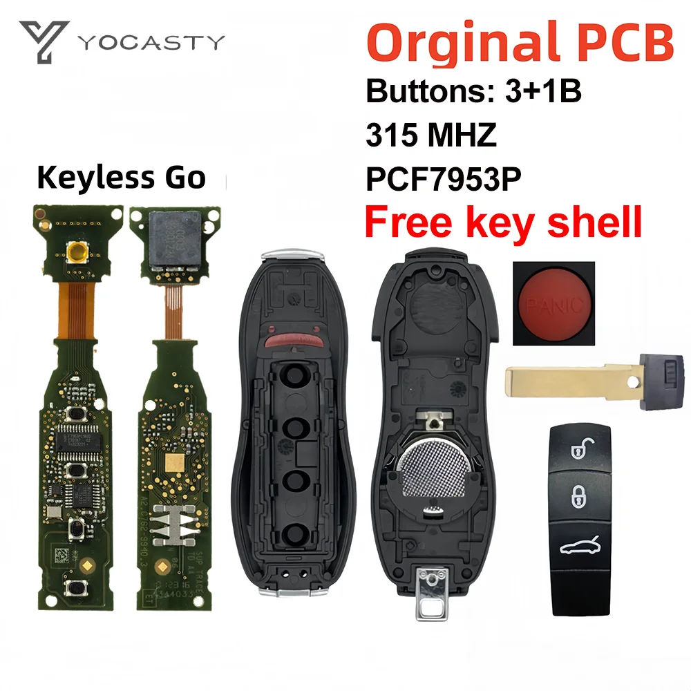 Оригинальная печатная плата YOCASTY для Porsche 911 Boxter Cayenne (958) 2010-2017 315/433/434 МГц 7953P чип без ключа смарт-ключ KR55WK50138