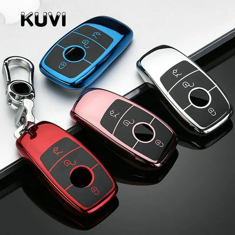 

TPU Car Key Cover Case Shell Bag Protective soft For Mercedes Benz 2017 E Class W213 2018 S class Accessories Car styling