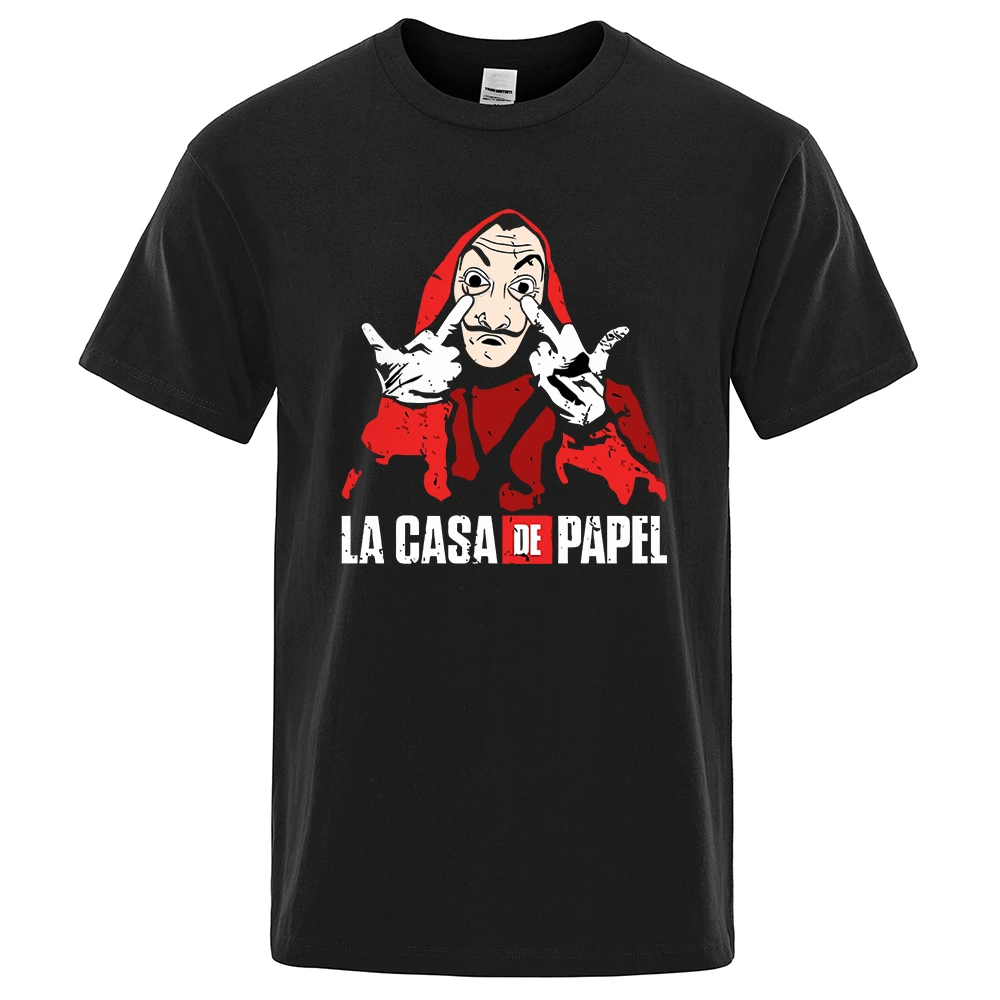 

La Casa De Papel Brand T-Shirt Men Fashion Cotton Tee Clothes Summer Hip Hop T-Shirts Hip Hop Oversized Casual Tops High Quality