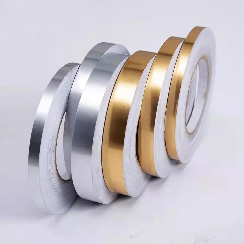 

50m/Roll Brushed Gold Silver Floor Edging Waterproof Seam Wall Stickers Wall Gap Ceiling Home Decoration Self-adhesive Tile Tape