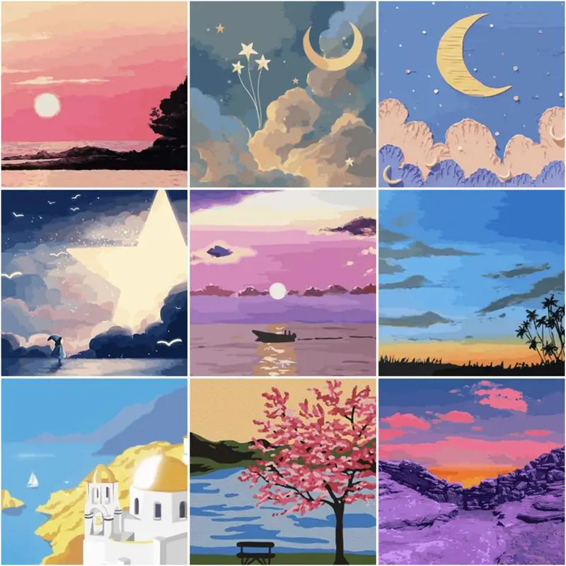 

Набор для рисования по номерам на холсте пейзаж, 20 х20 см