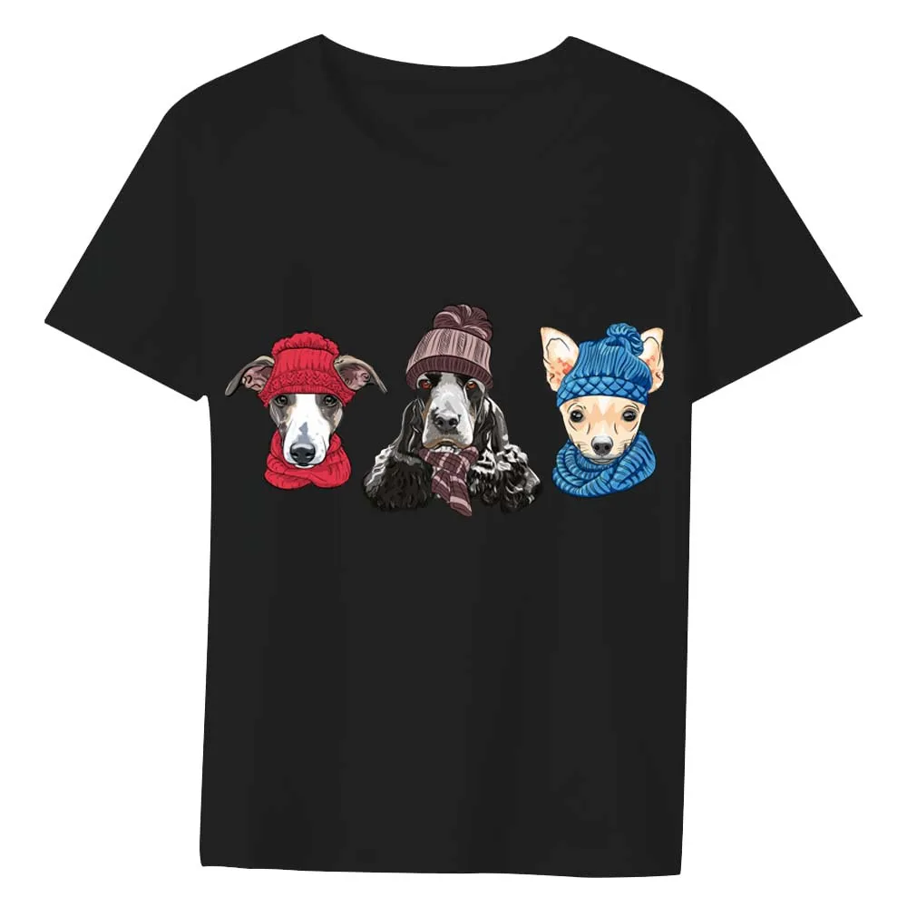 

CLOOCL Funny T-shirts Animal Dogs chest print T-shirt Black 100% Cotton Tops Fashion Hip Hop Streetwear Men's Shirt Short Sleeve