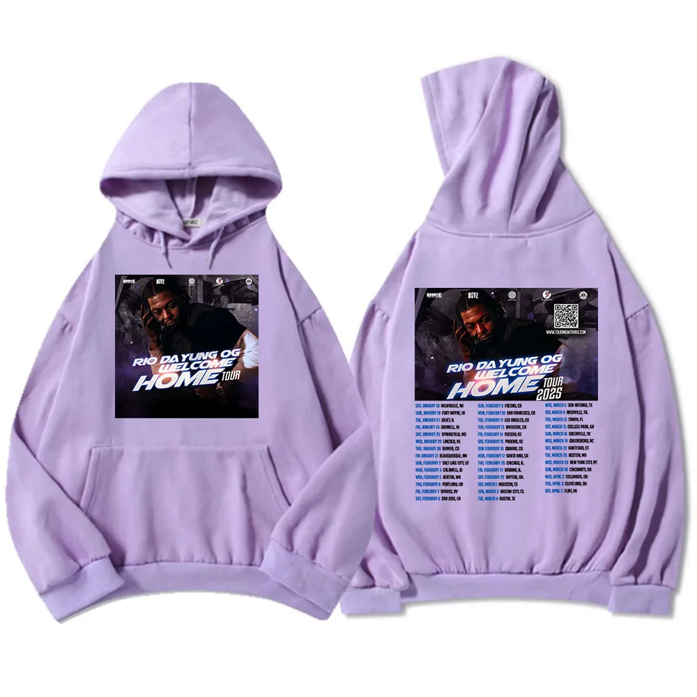 Толстовки с капюшоном Rio Da Yung Og Welcome Home Tour 2025 свободные толстовки графическим
