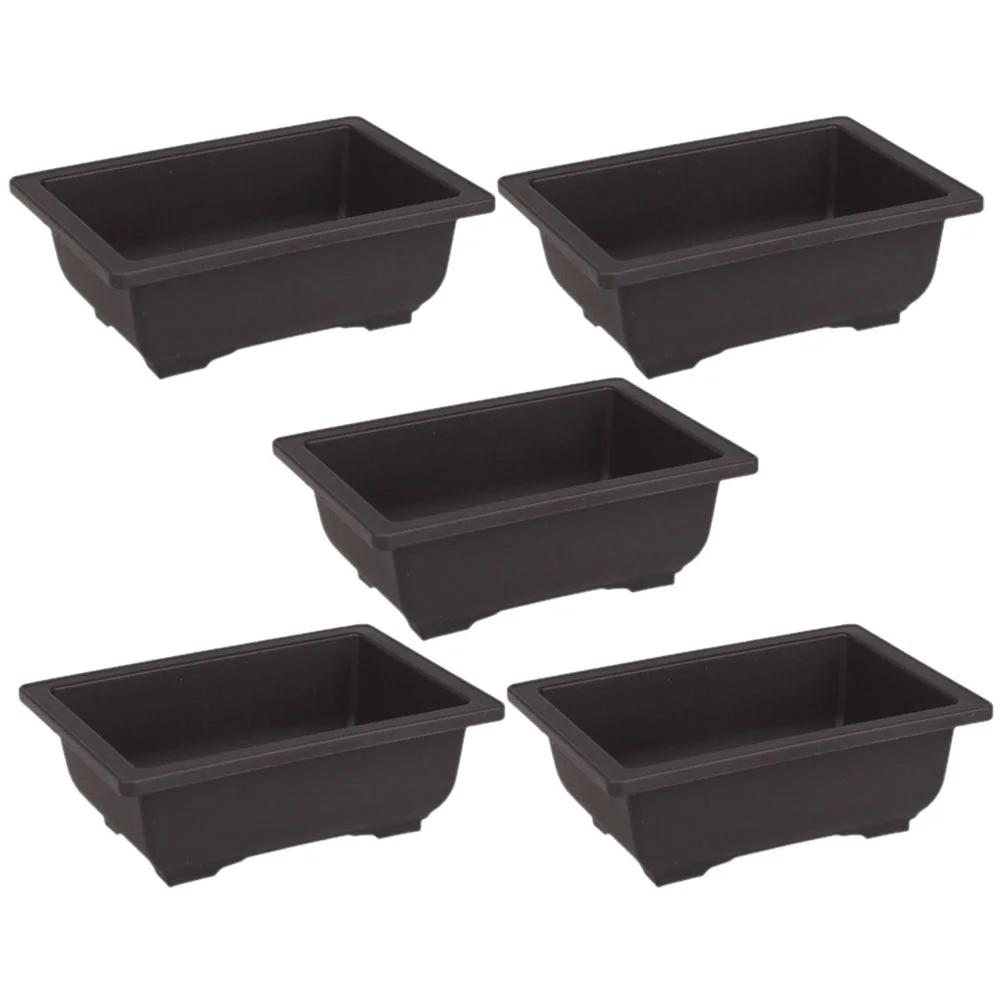 

5 Pcs Rectangular Bonsai Flowerpot Flowerpots Outdoor Plants Orchid Nursery Tray Garden Pots Outdoor Big