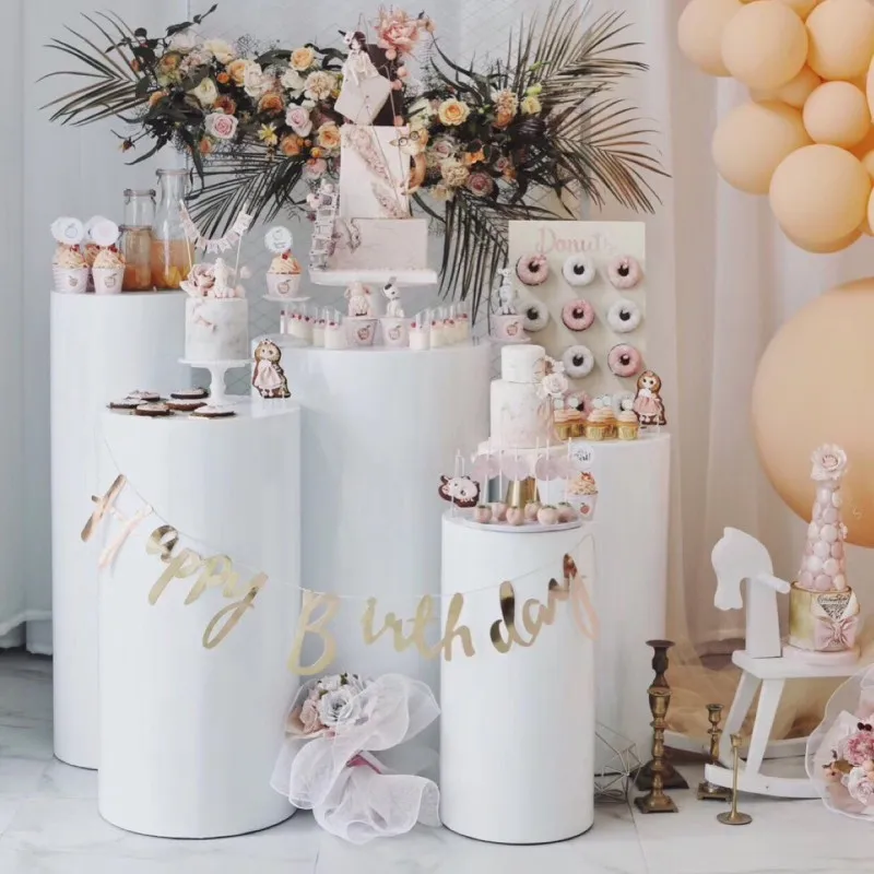 Round Cylinder Pedestal Display Art Decor Cake Rack Plinths Pillars For DIY Wedding Decorations Holiday
